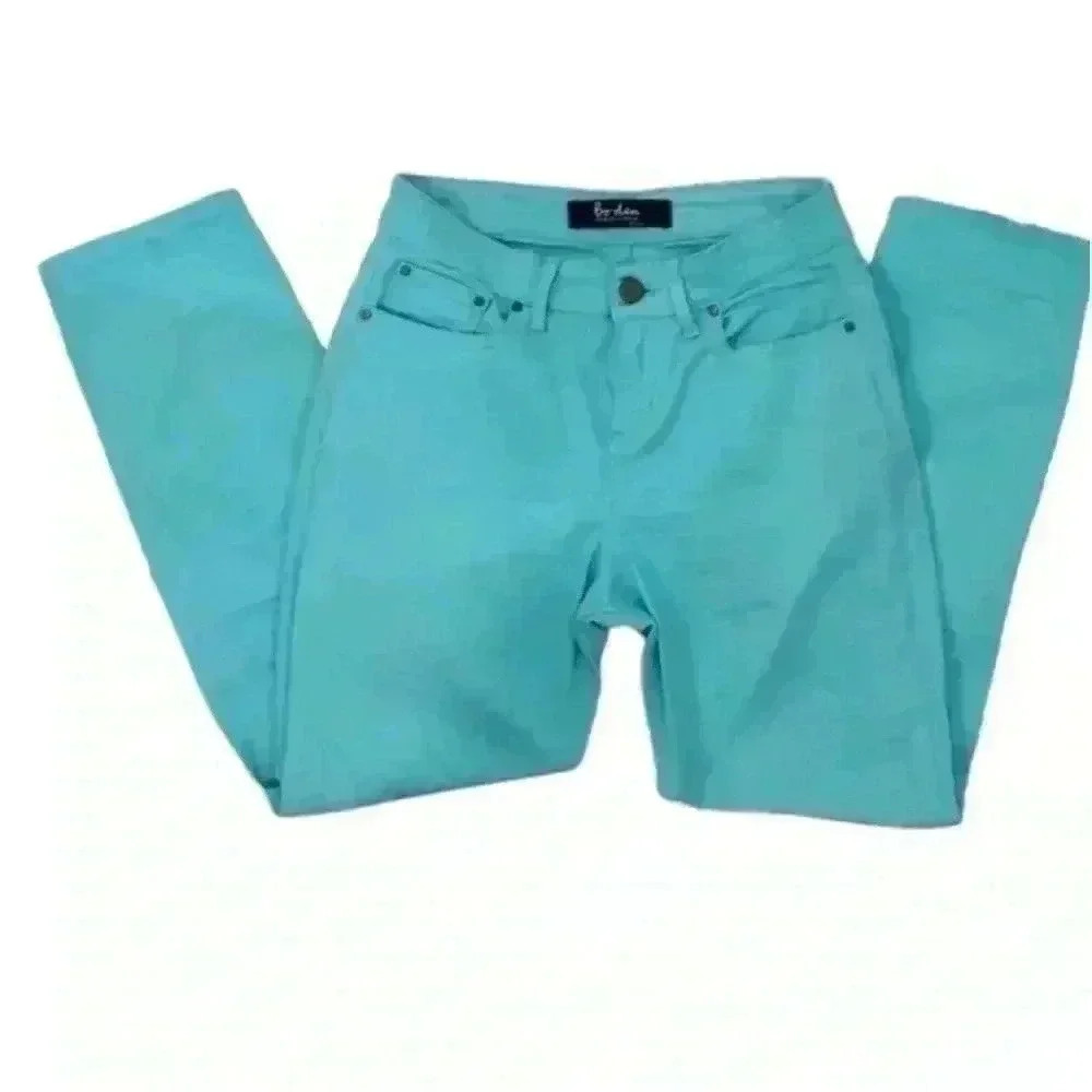 BODEN CAMBRIDGE SLIM ANKLE JEAN TURQUOISE BLUE GARMENT DYED Sz. 6